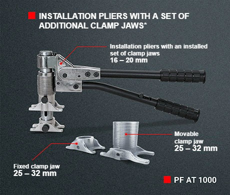 Manual installation kit for axial fittings and PEX pipes