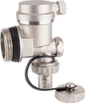 End piece for manifold (air vent with built-in drain valve)