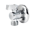 Angle ball valve, chrome-plated, metal handle — view 1