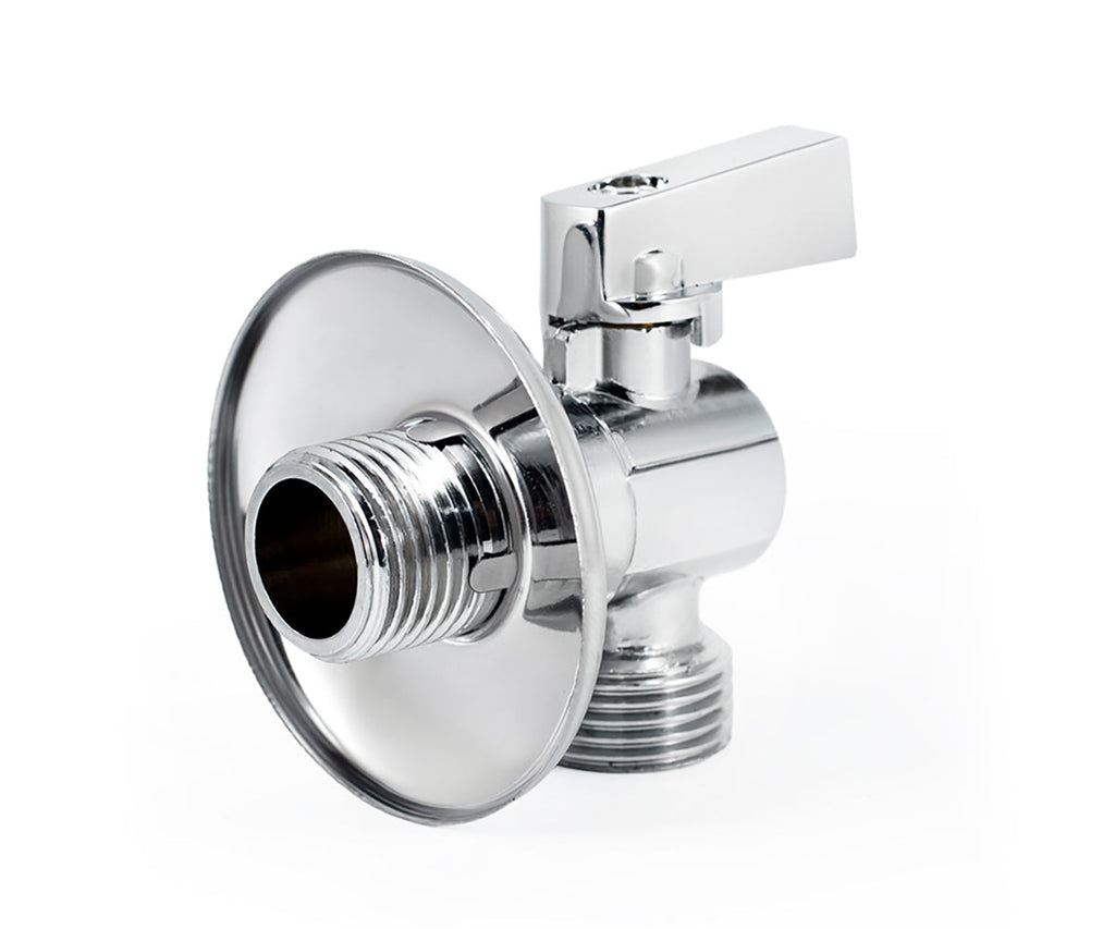 Angle ball valve, chrome-plated, metal handle — view 4