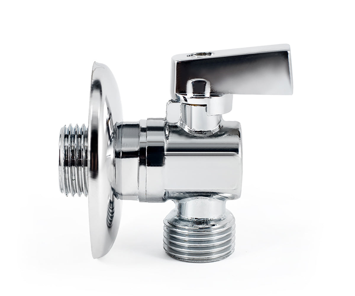 Angle ball valve, chrome-plated, metal handle — view 5