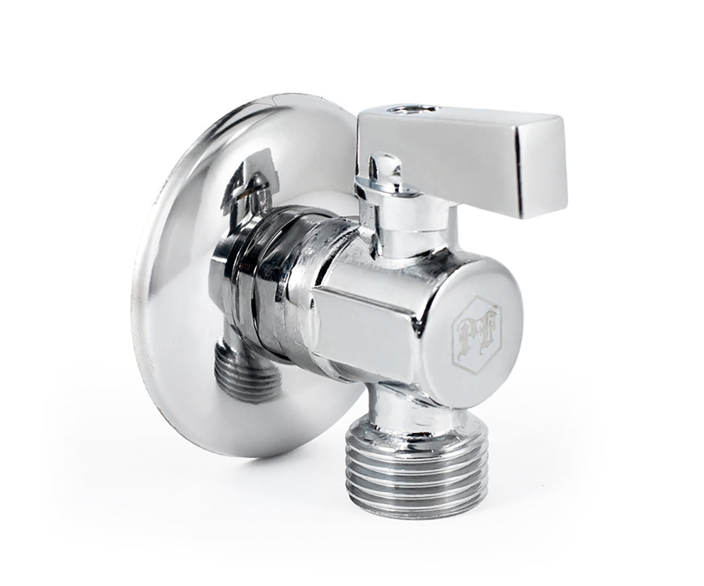 Angle ball valve, chrome-plated, metal handle — view 6