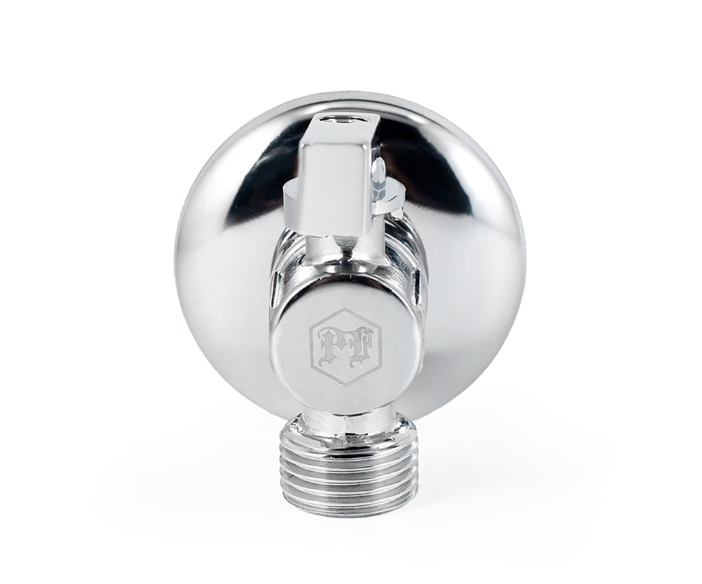 Angle ball valve, chrome-plated, metal handle — view 7