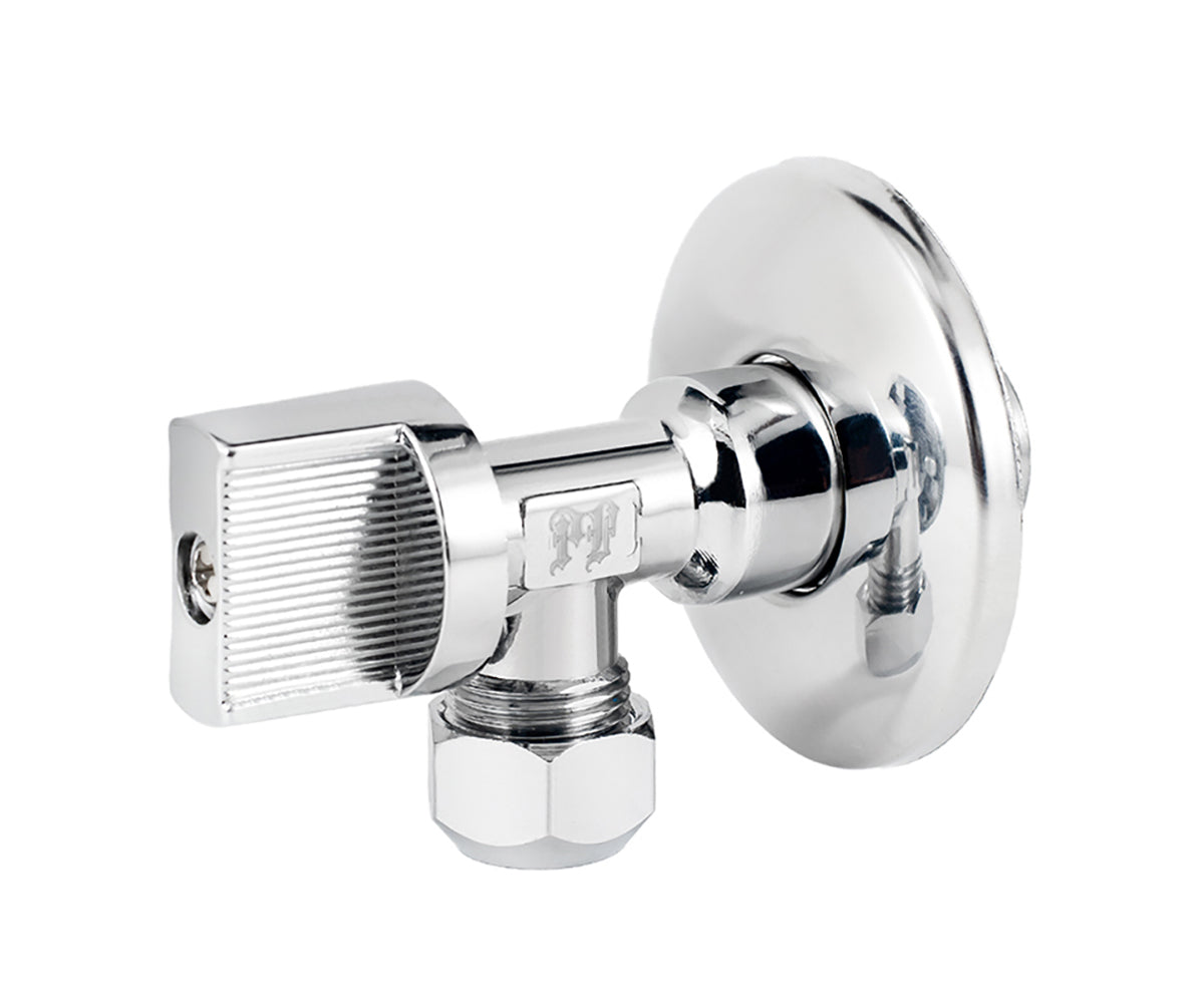 Angle collet valve, metal handle — view 1