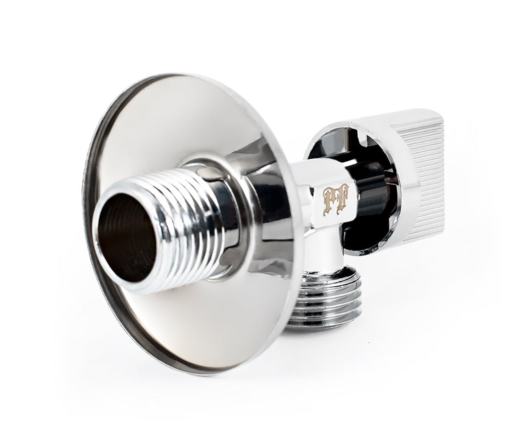 Angle valve, chrome-plated, metal handle — view 4