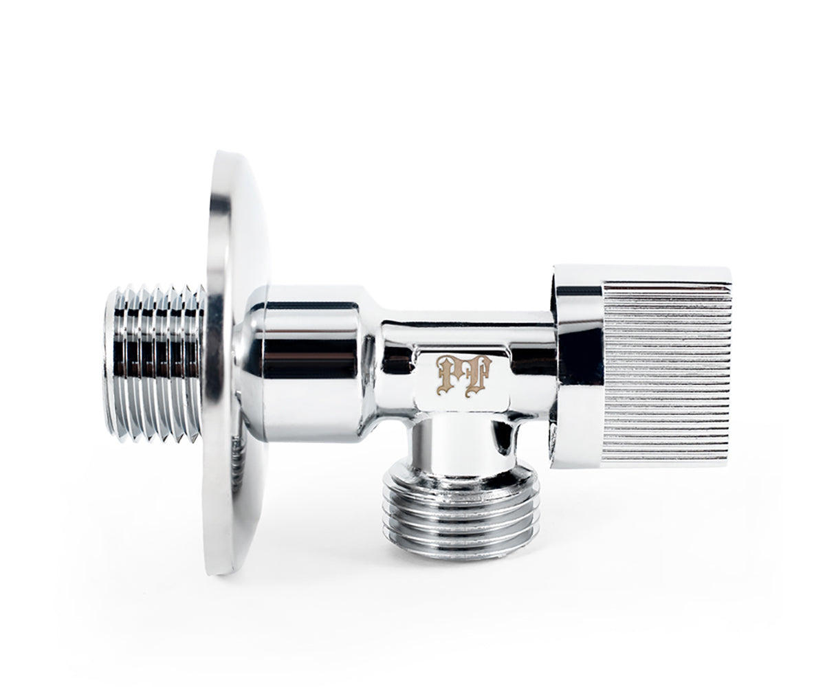 Angle valve, chrome-plated, metal handle — view 5
