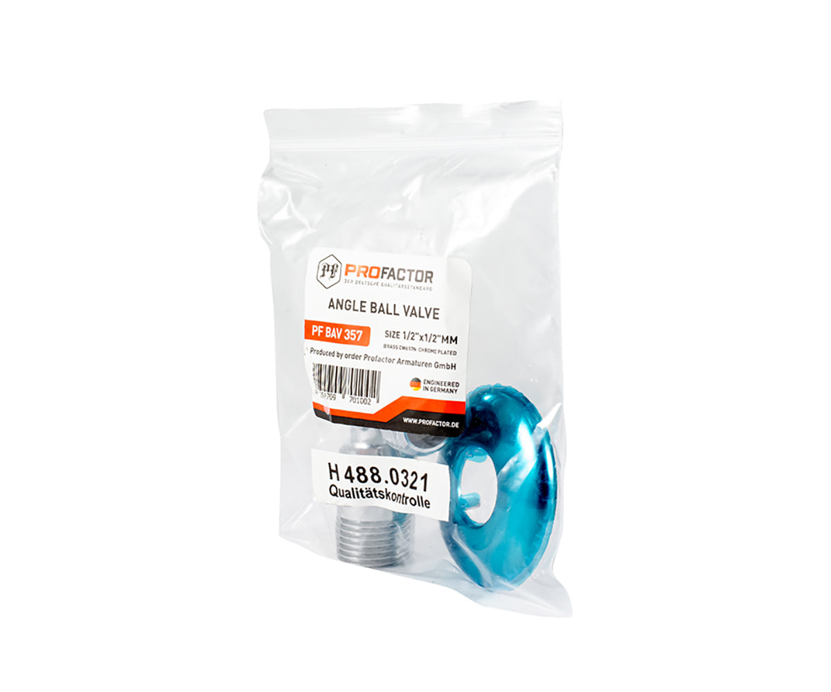Angle valve, chrome-plated, metal handle — view 8