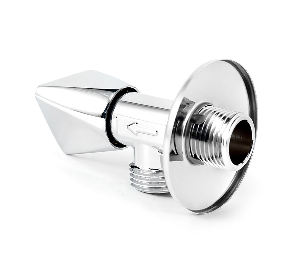Angle valve, chrome-plated, metal handle — view 3