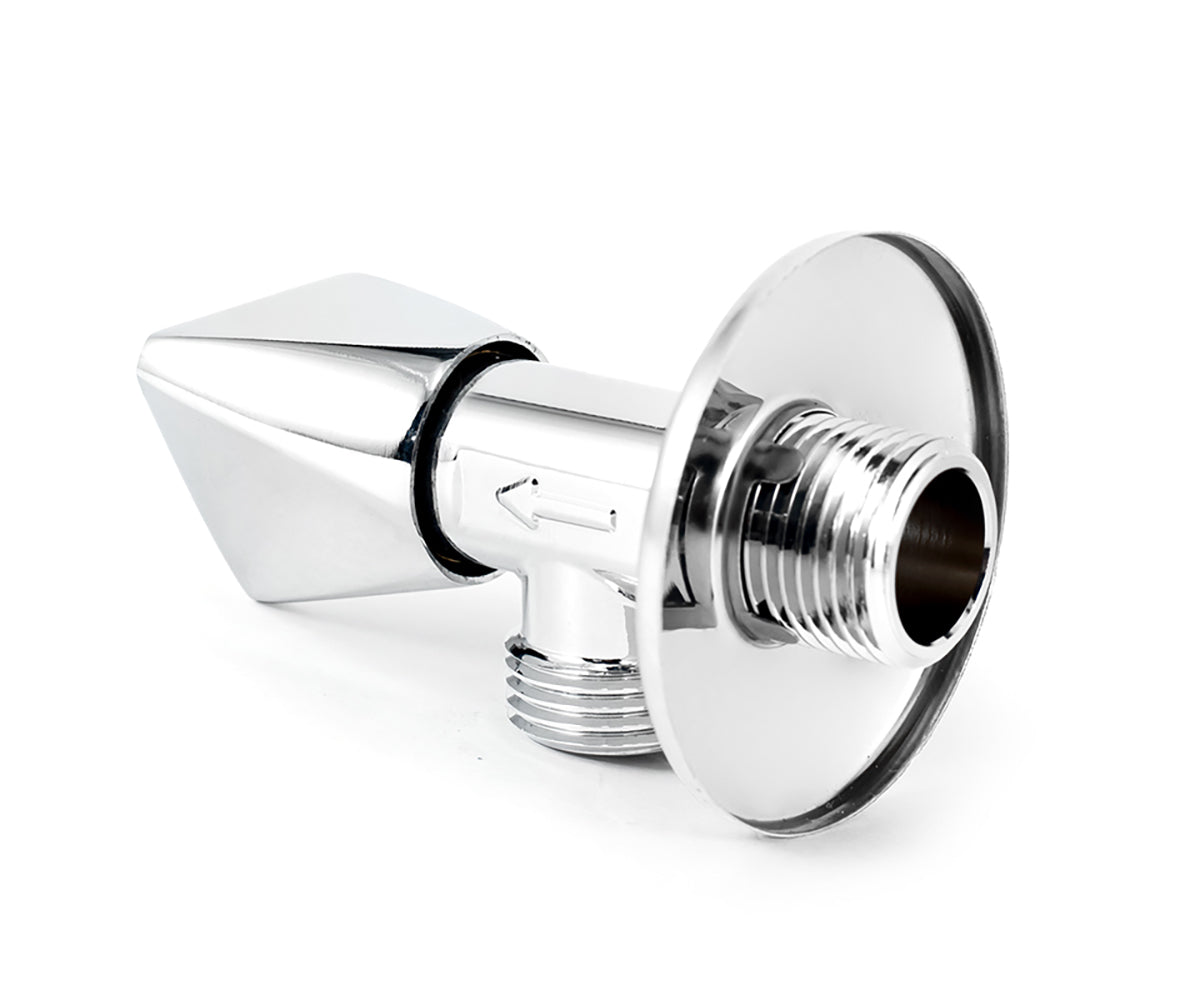Angle valve, chrome-plated, metal handle — view 3