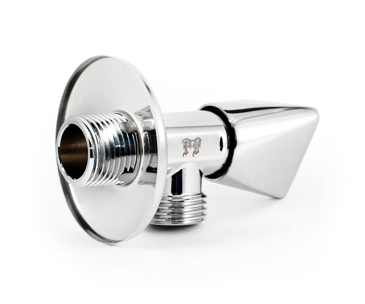Angle valve, chrome-plated, metal handle — view 4