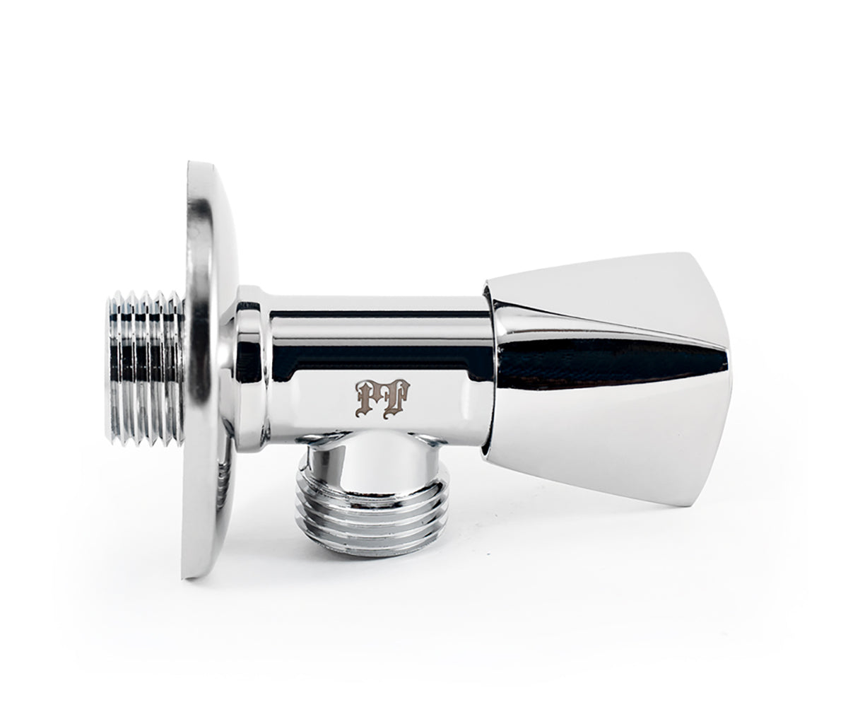 Angle valve, chrome-plated, metal handle — view 5