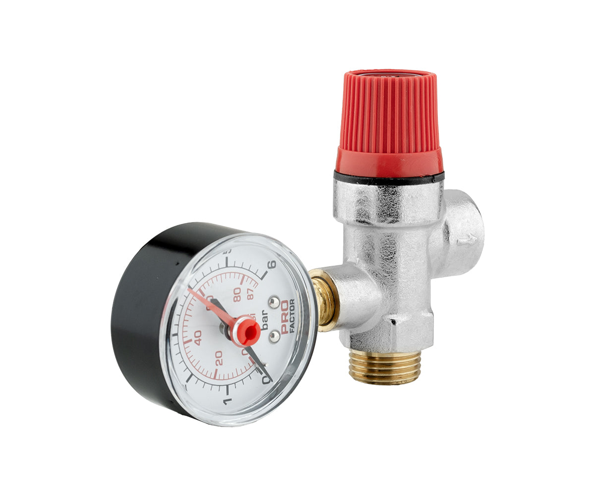 Safety valve M/F with 1/4" pressure gauge — PF_BS_577-2.5_2