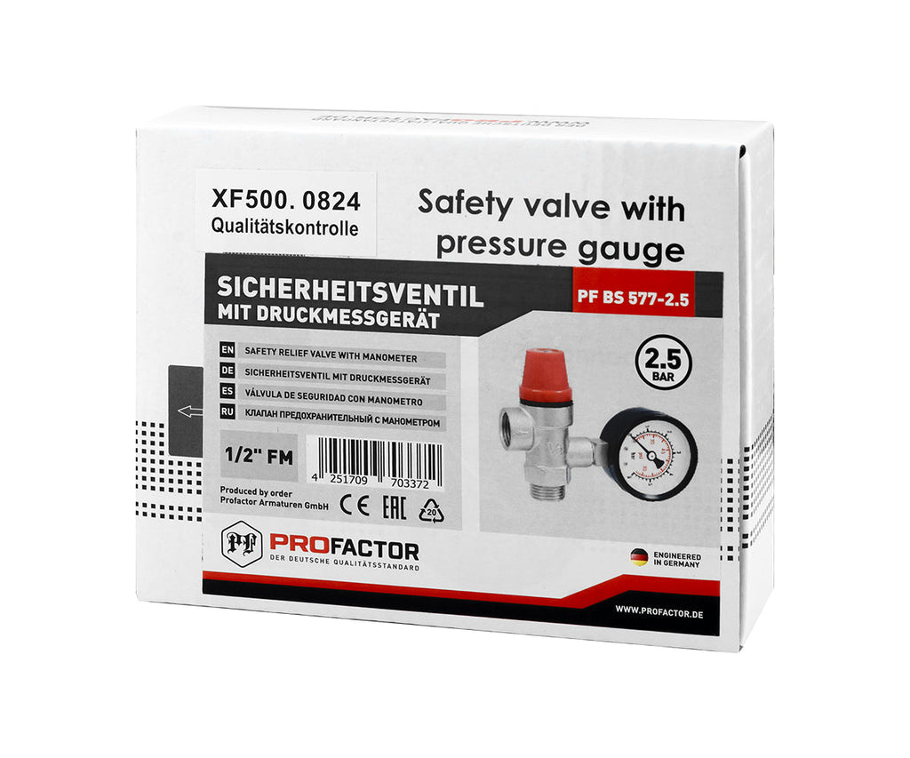 Safety valve M/F with 1/4" pressure gauge — PF_BS_577-2.5_8