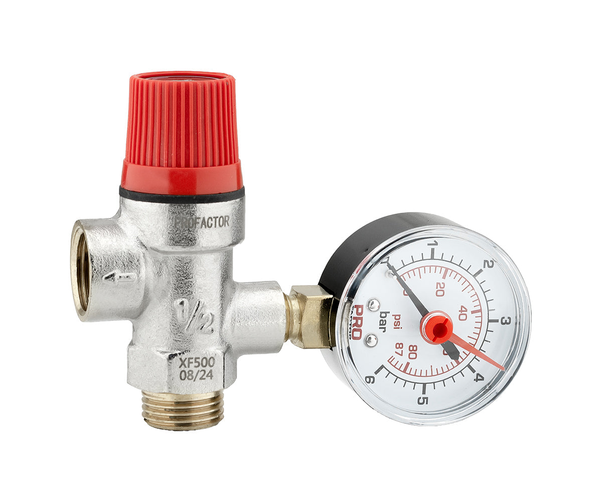 Safety valve M/F with 1/4" pressure gauge — PF_BS_577-3_1