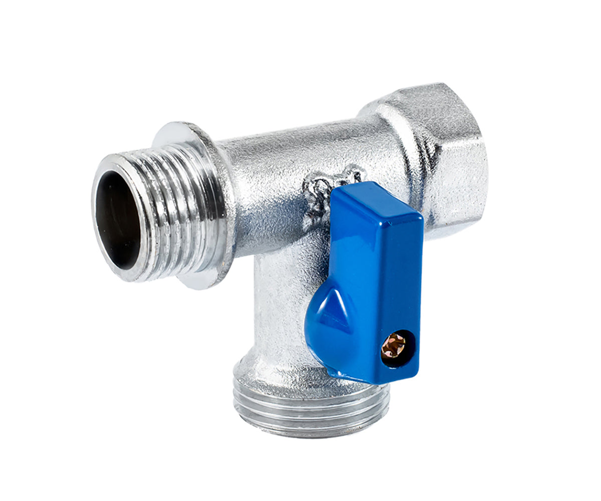 Three-way ball valve for CMA, metal handle — view 1