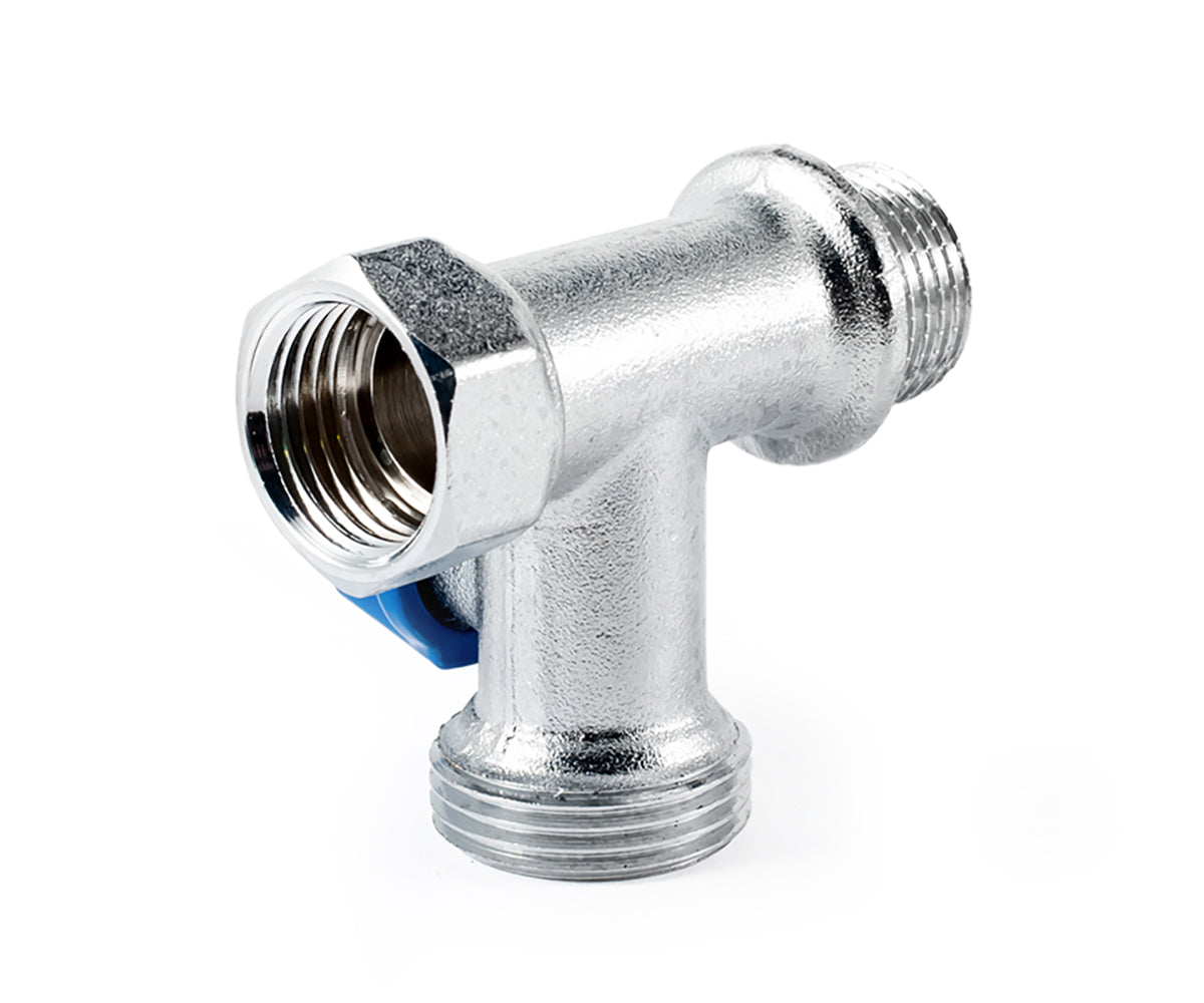 Three-way ball valve for CMA, metal handle — view 4