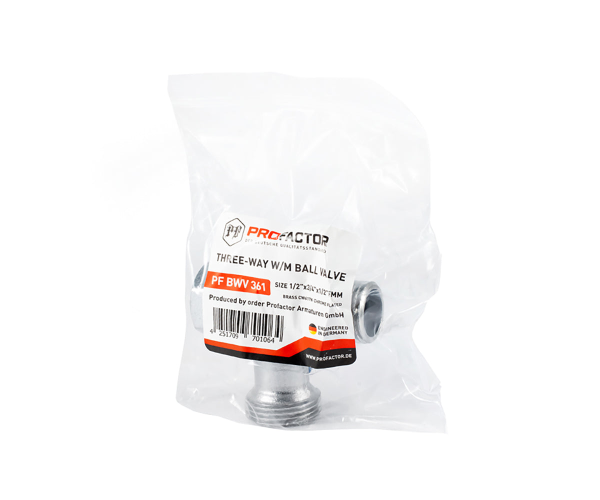 Three-way ball valve for CMA, metal handle — view 8