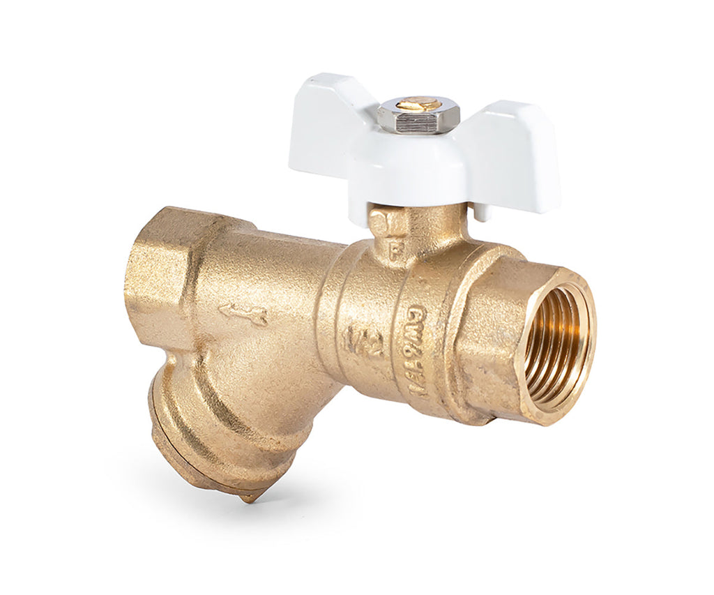 Ball valve with filter, butterfly handle — view 6