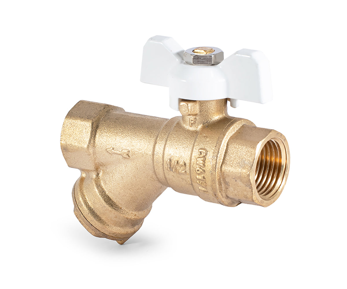 Ball valve with filter, butterfly handle — view 6