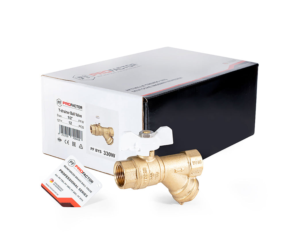 Ball valve with filter, butterfly handle — view 7
