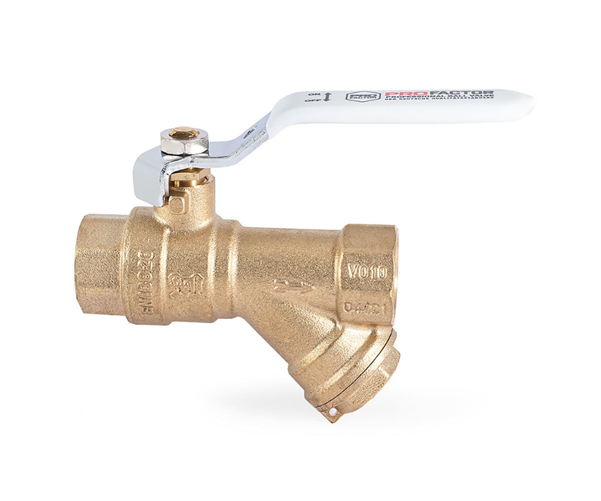 Ball valve with filter, lever handle — view 2