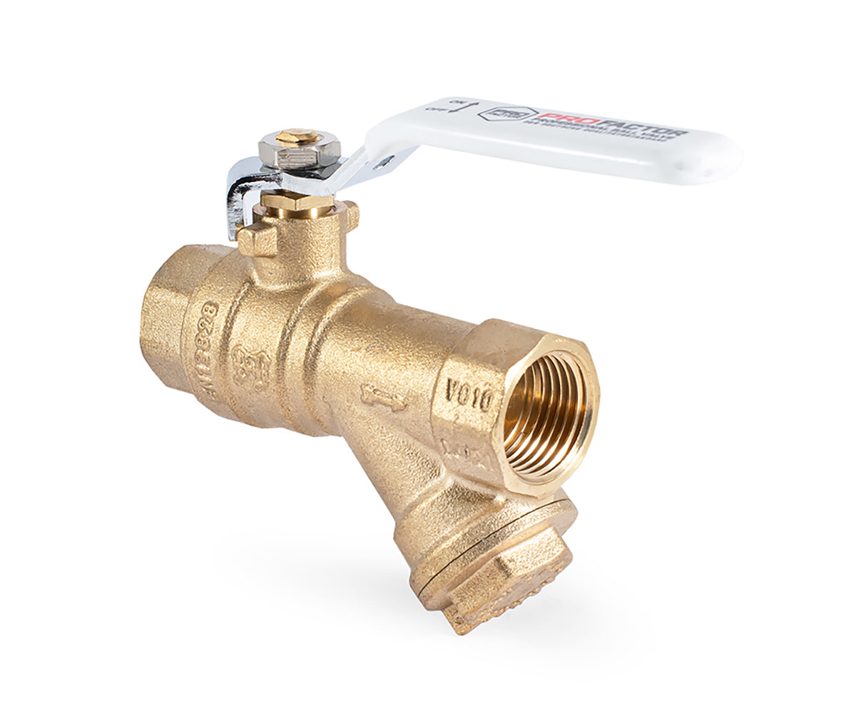 Ball valve with filter, lever handle — view 3
