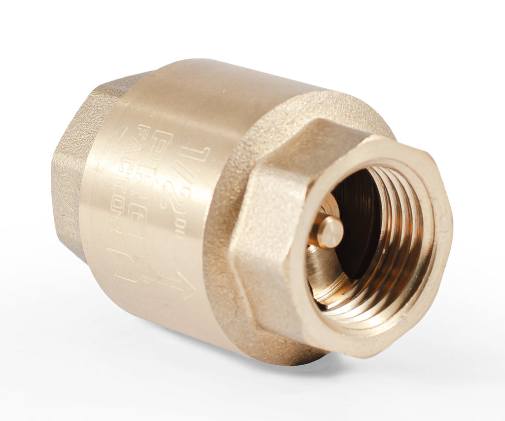 Spring-loaded axial check valve with brass mechanism — PF CV 240, ракурс 3