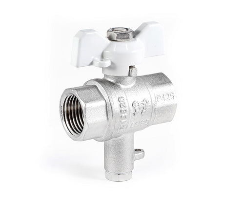 Ball valve «STANDARD» F/F with M10 outlet for temperature sensor — DN 15 / ½", view 1