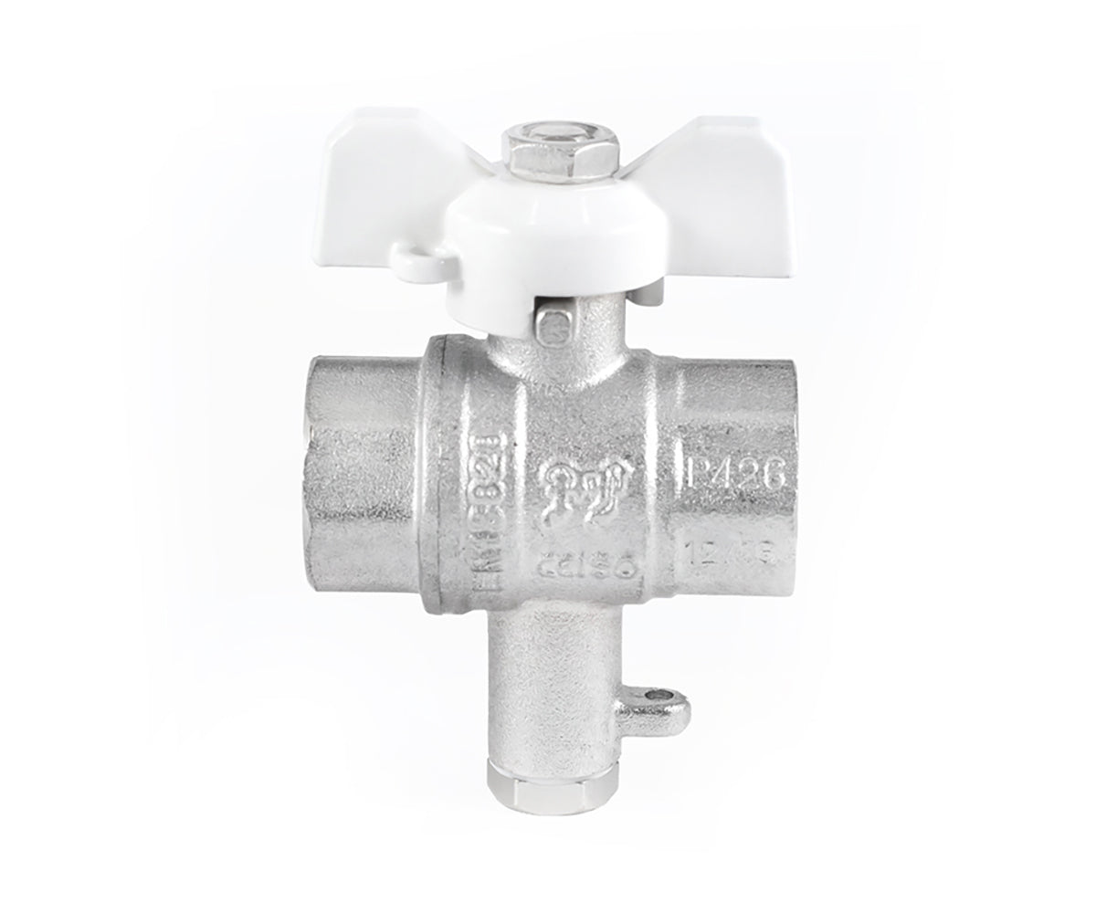 Ball valve «STANDARD» F/F with M10 outlet for temperature sensor — DN 15 / ½", view 2