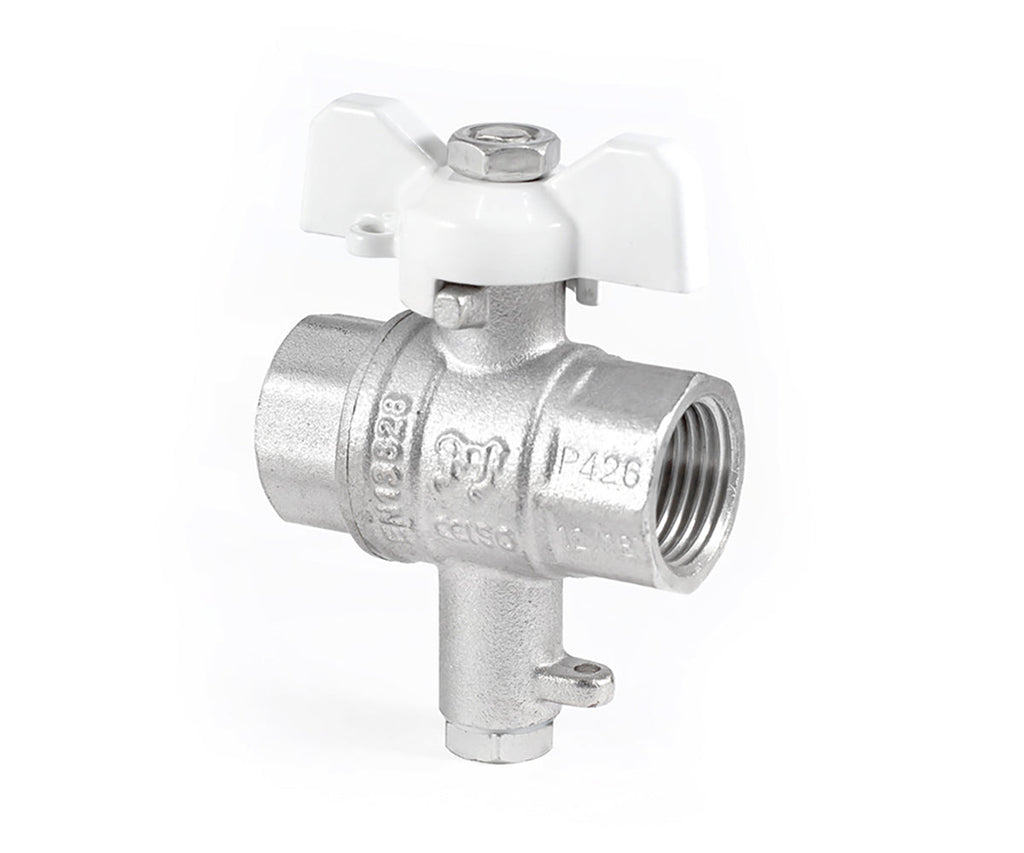 Ball valve «STANDARD» F/F with M10 outlet for temperature sensor — DN 15 / ½", view 3