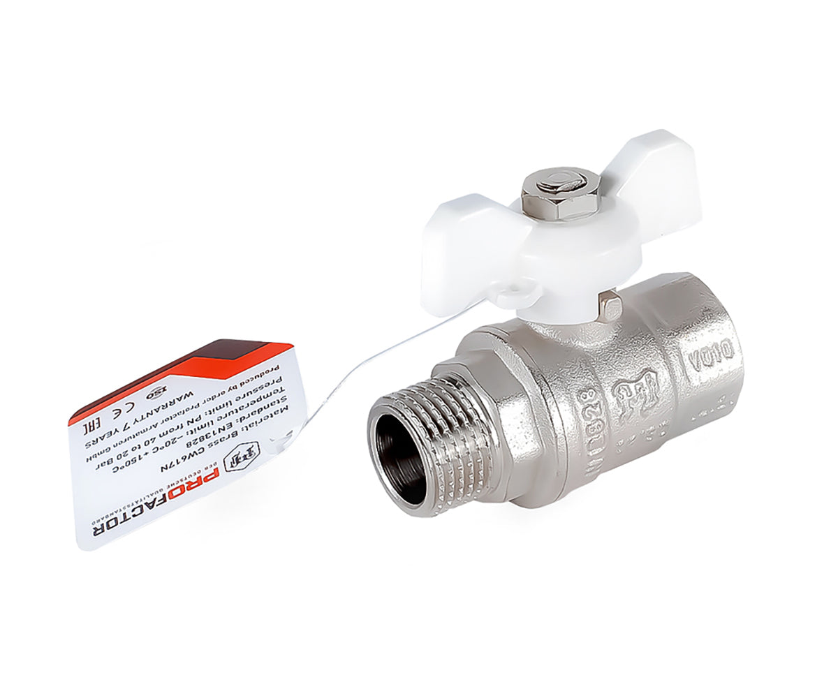 Ball valve «STANDARD», F/M, butterfly handle — DN 15 / ½", view 2