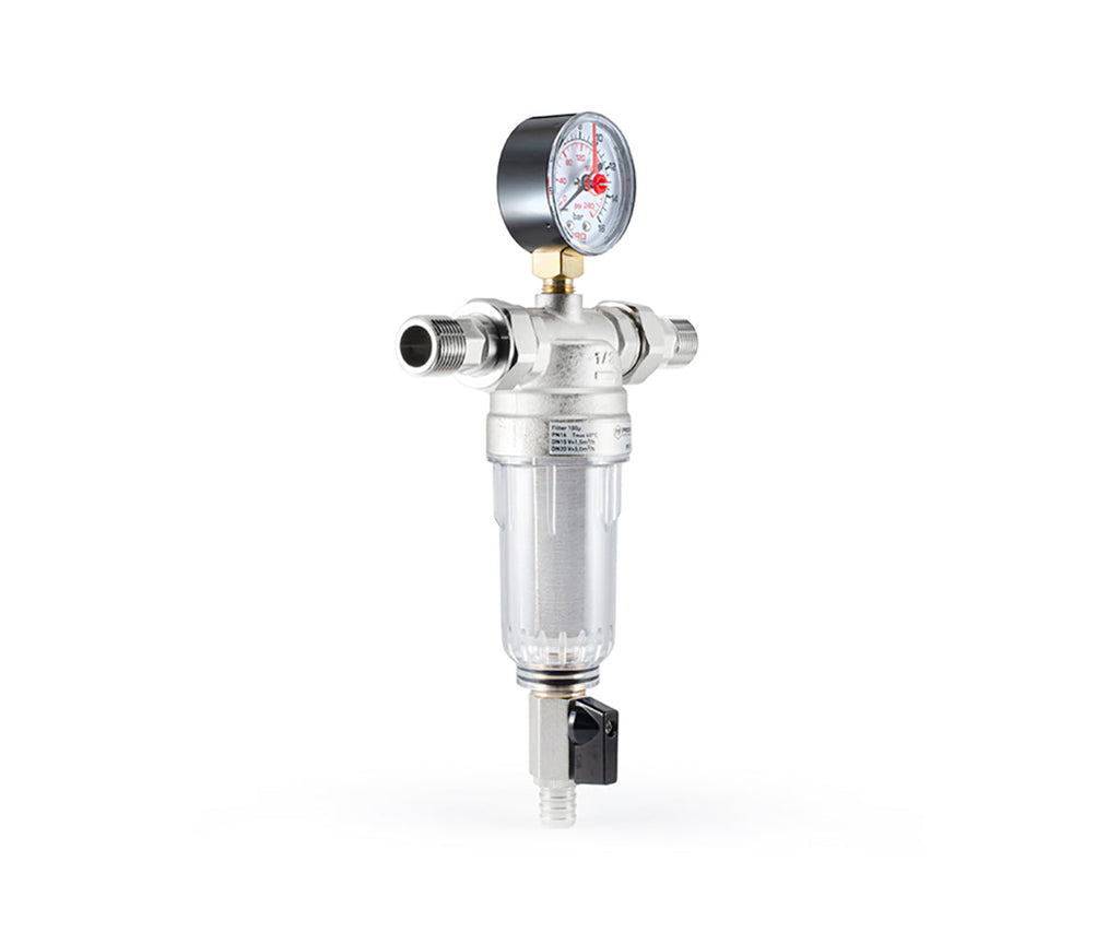 Backwash filter with pressure gauge and transparent bowl — view 3