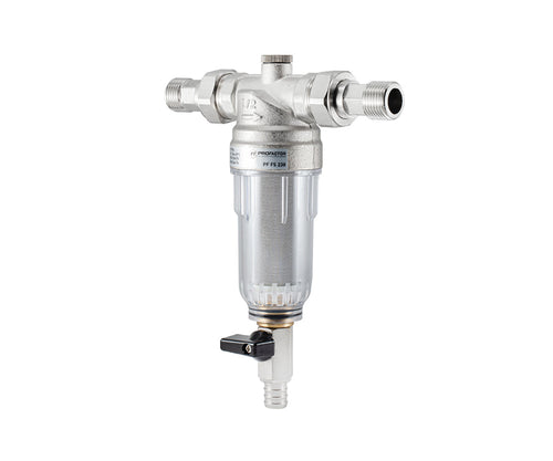 Backwash filter with transparent bowl for cold water — view 1