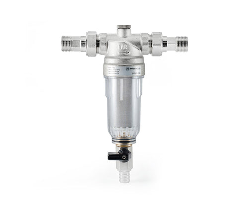 Backwash filter with transparent bowl for cold water — view 2