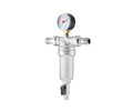 Backwash filter with pressure gauge and brass bowl — view 1