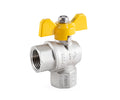 Angle Gas ball valve, F/F, butterfly handle — view 1