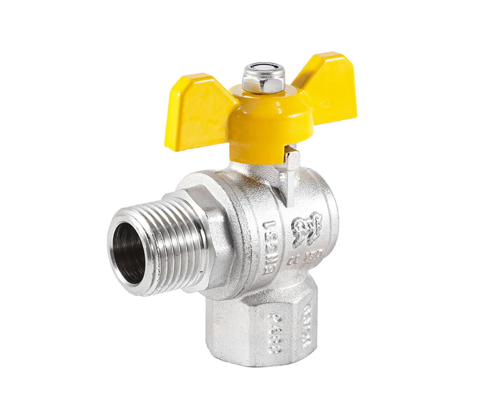 Angle Gas ball valve, F/M, butterfly handle — view 1