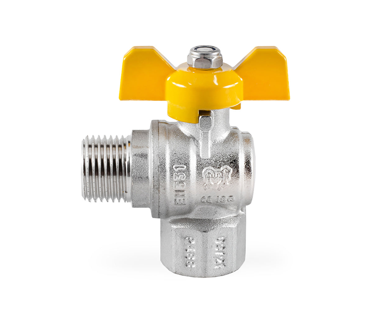 Angle Gas ball valve, F/M, butterfly handle — view 2
