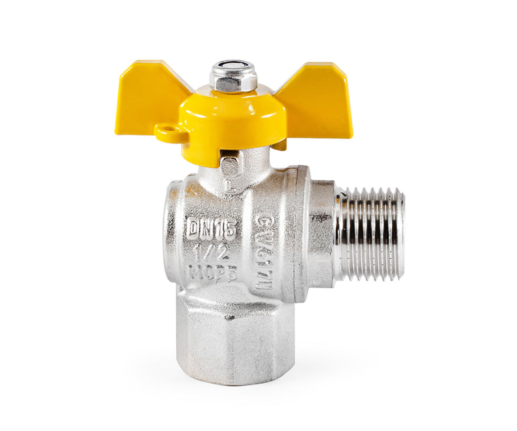 Angle Gas ball valve, F/M, butterfly handle — view 5