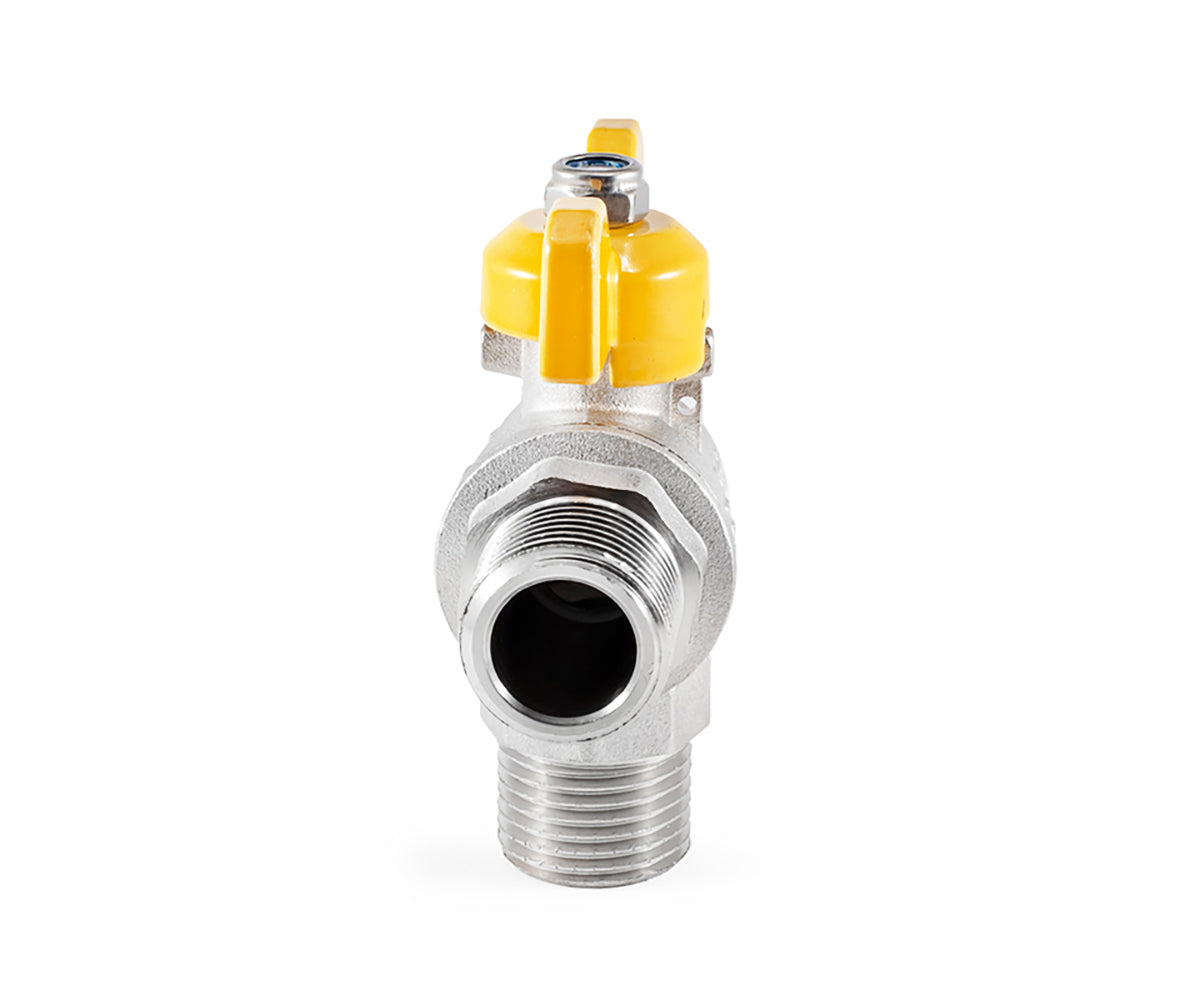 Angle Gas ball valve, M/M, butterfly handle — view 7