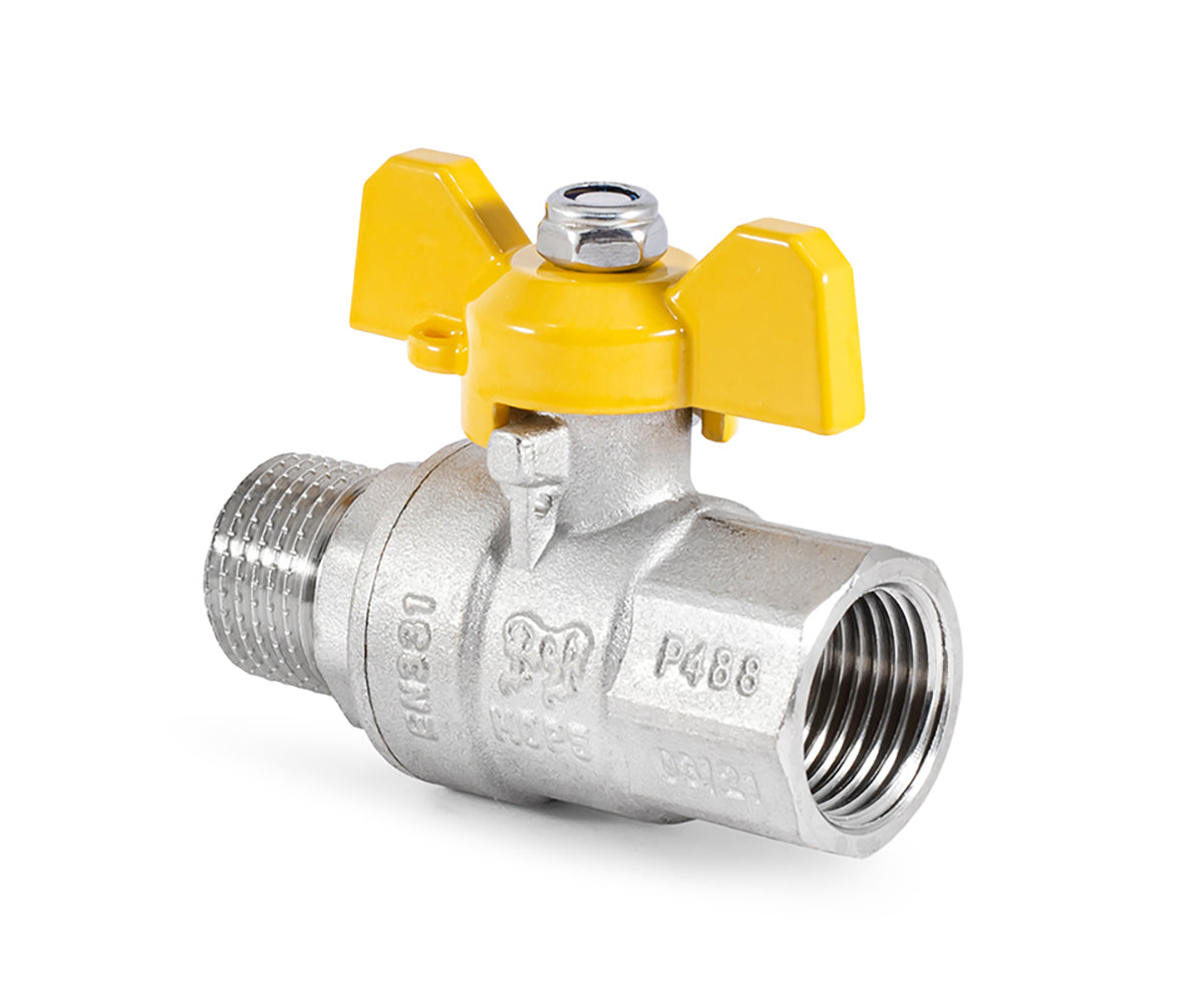 Gas ball valve, F/M, butterfly handle — view 3