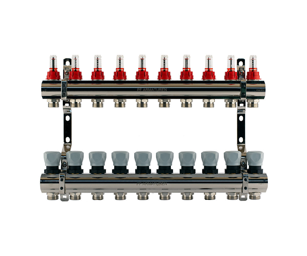 Manifold group with flow meters and thermostatic valves — PF MB 800.10