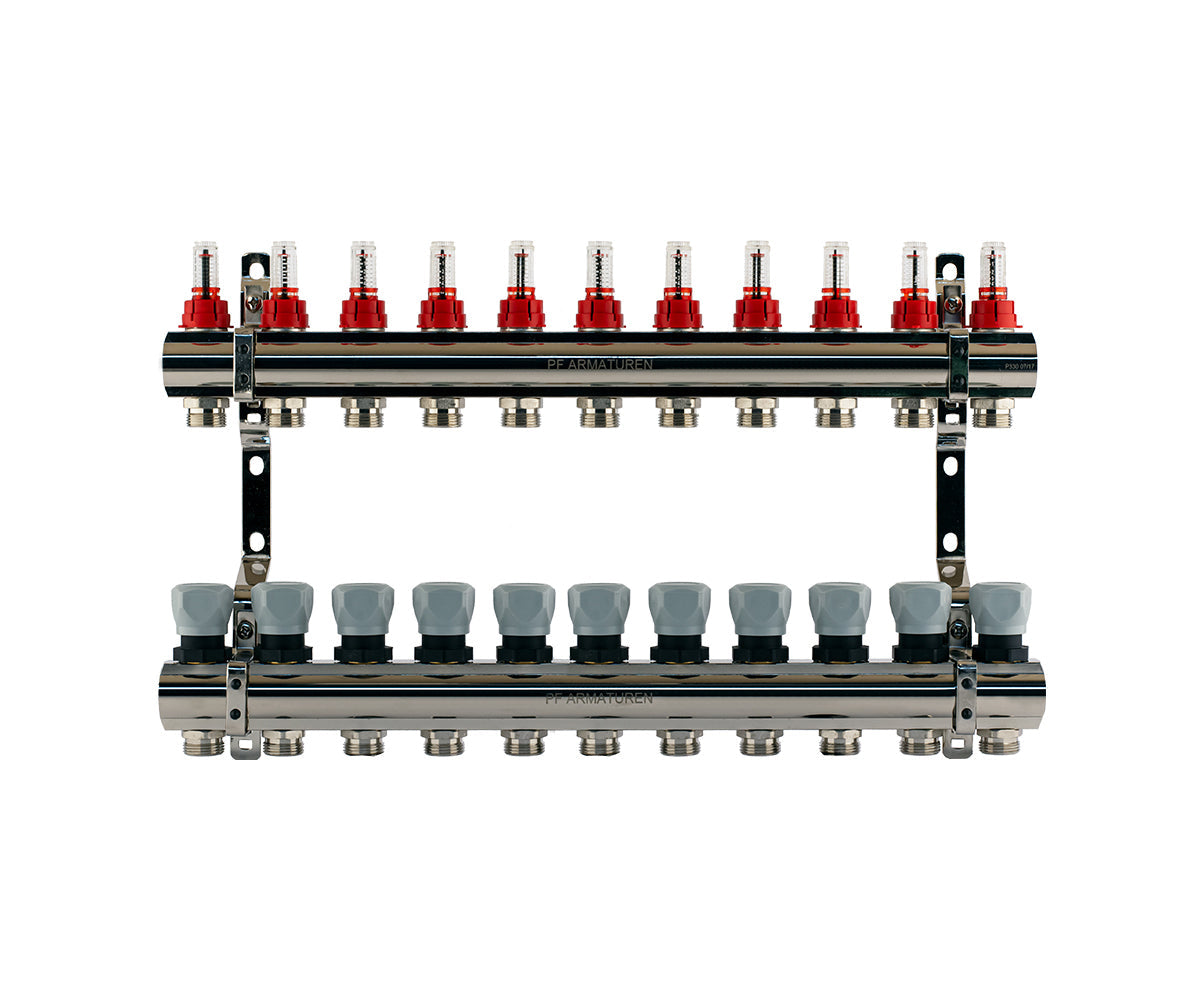 Manifold group with flow meters and thermostatic valves — PF MB 800.11