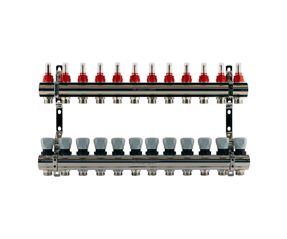 Manifold group with flow meters and thermostatic valves — PF MB 800.12