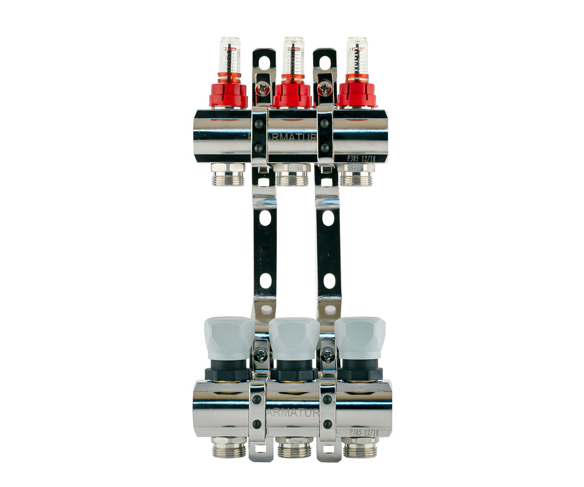Manifold group with flow meters and thermostatic valves — PF MB 800.3