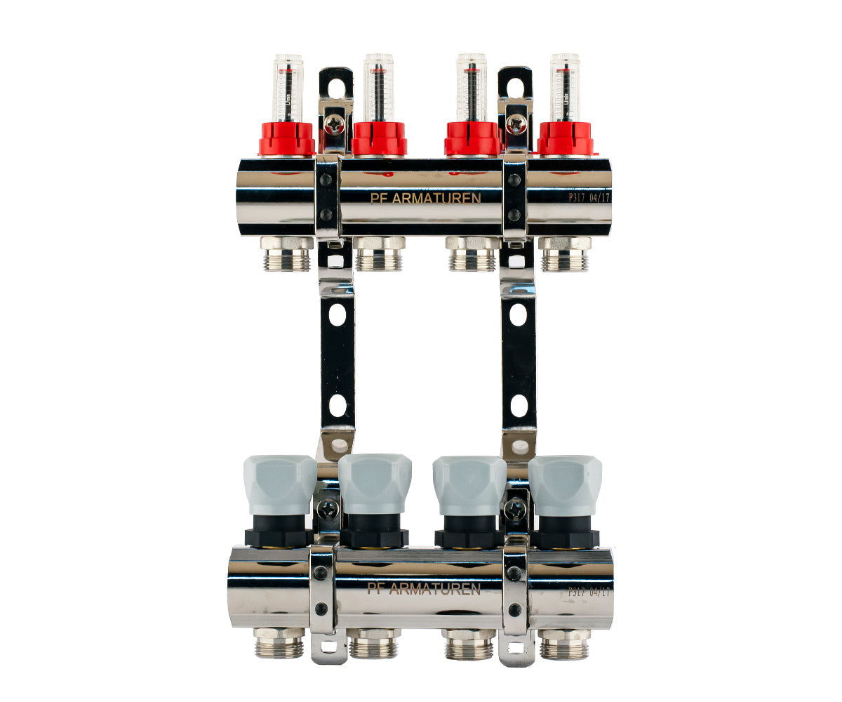 Manifold group with flow meters and thermostatic valves — PF MB 800.4