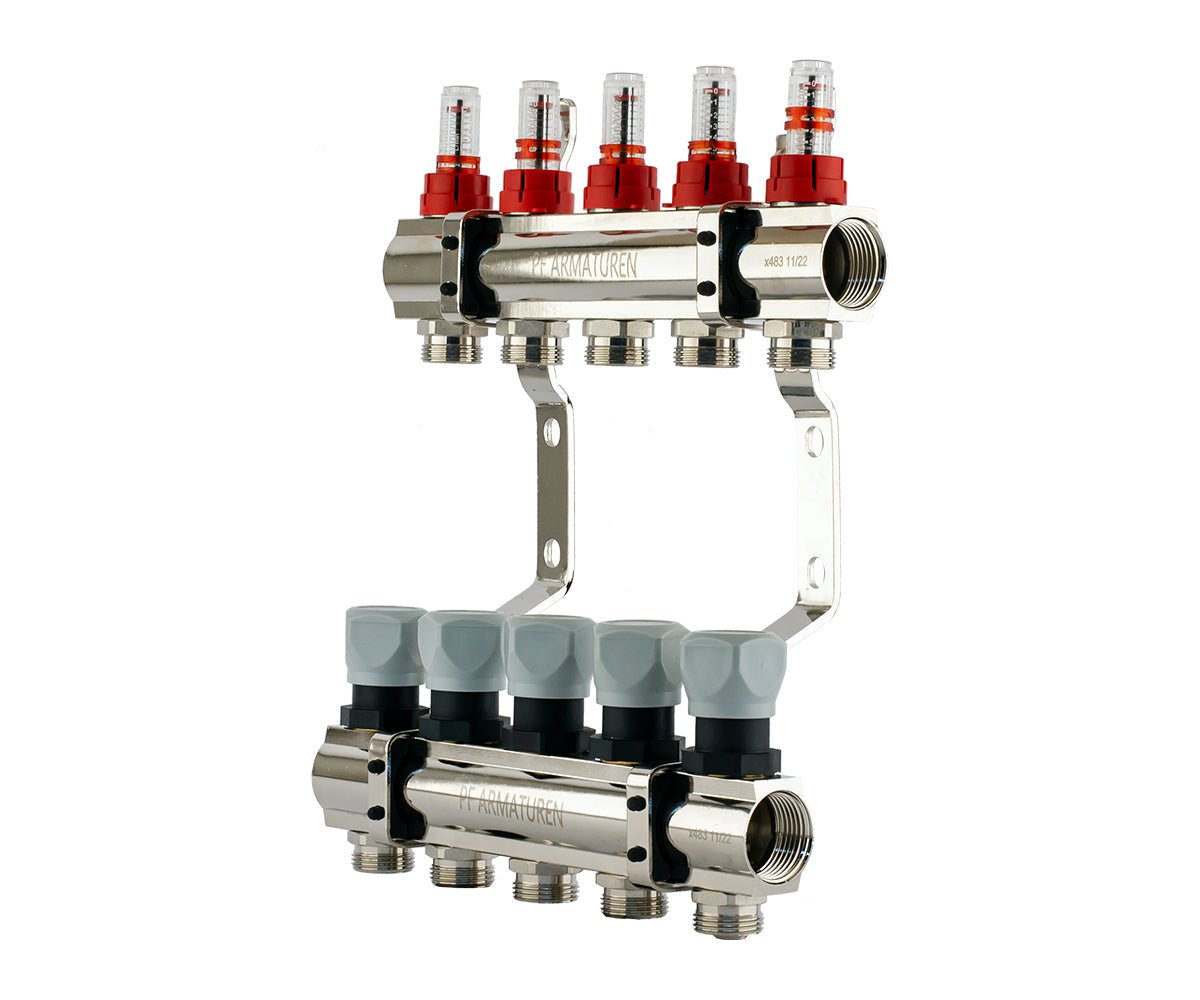 Manifold group with flow meters and thermostatic valves — PF MB 800.5, ракурс 2
