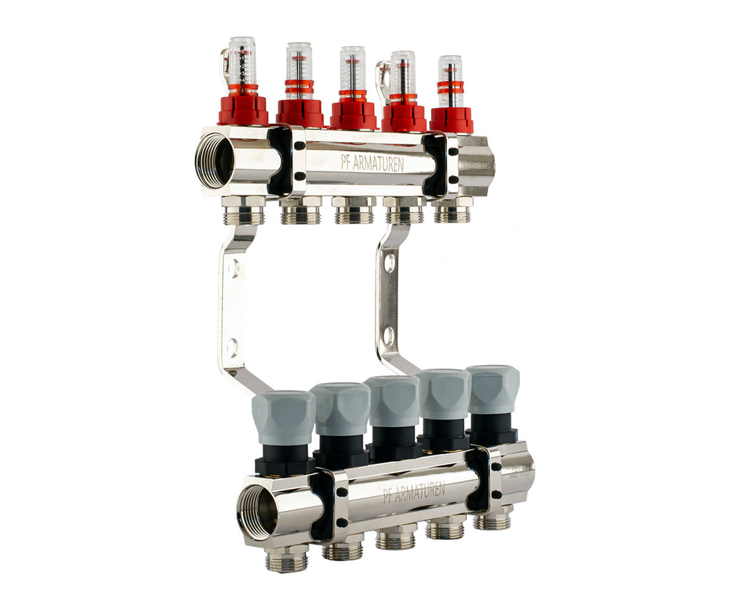 Manifold group with flow meters and thermostatic valves — PF MB 800.5, ракурс 3