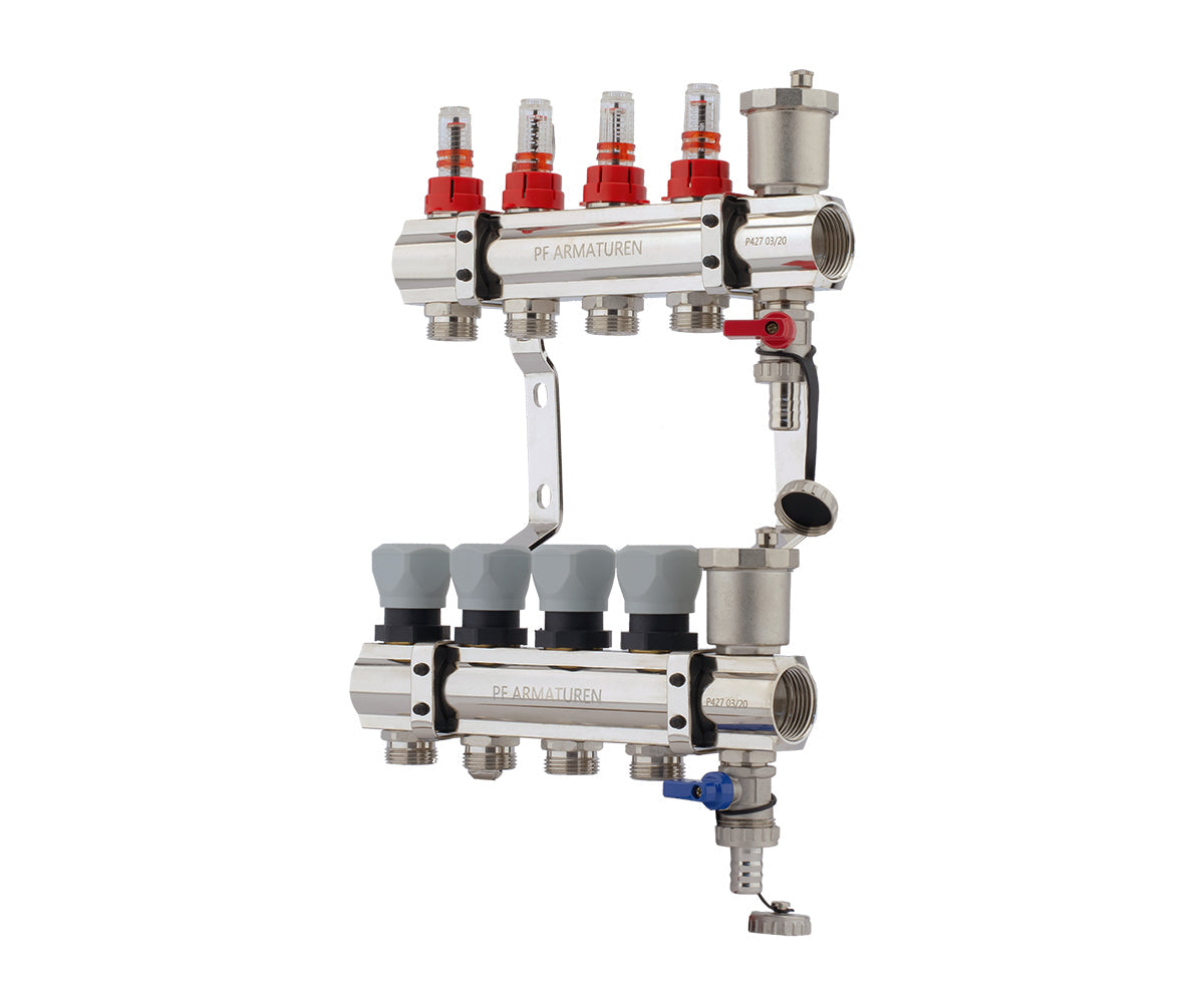 Manifold group with flow meters, thermostatic valves, drain cocks and air vents — PF MB 802.4, ракурс 2