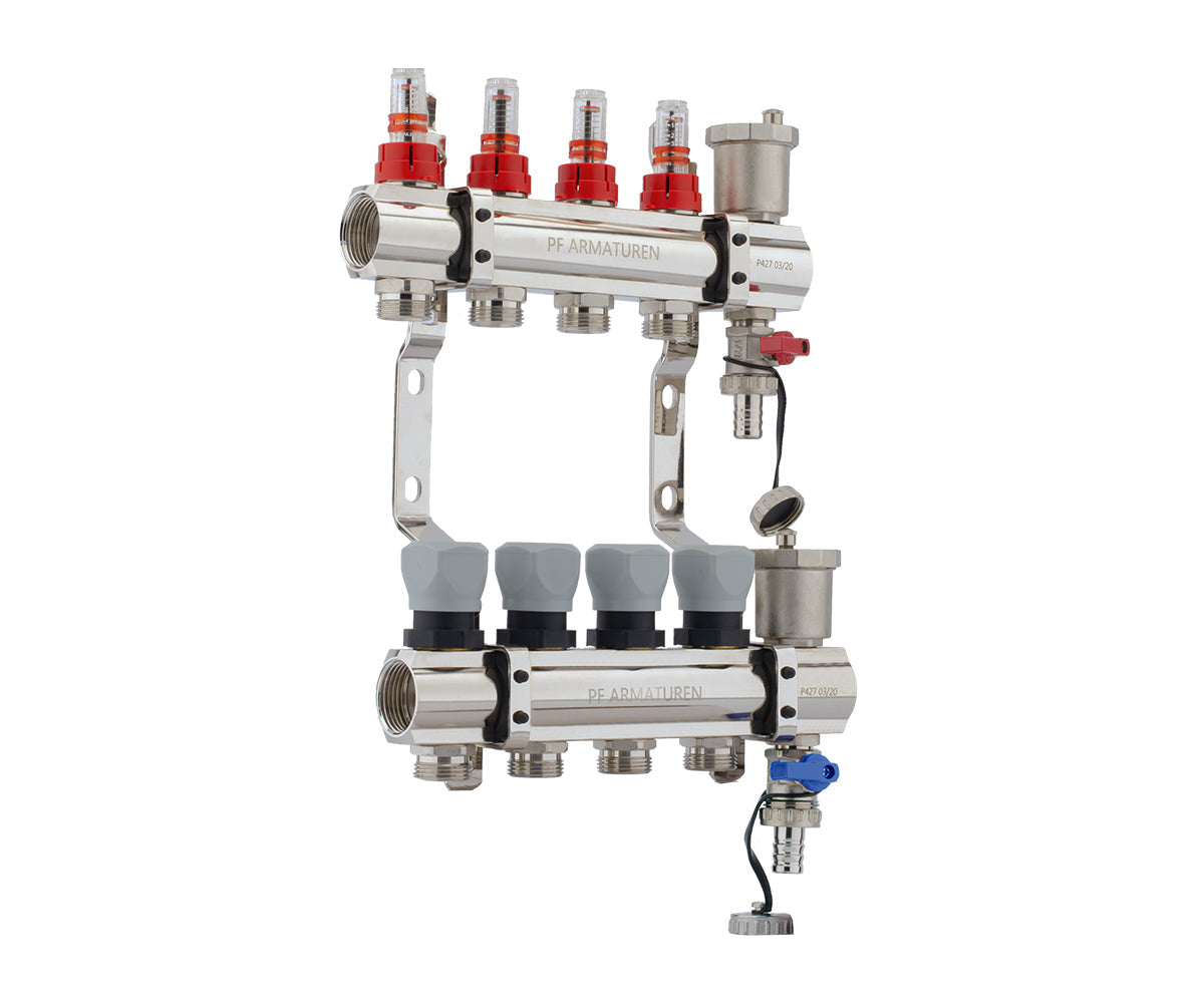 Manifold group with flow meters, thermostatic valves, drain cocks and air vents — PF MB 802.4, ракурс 3
